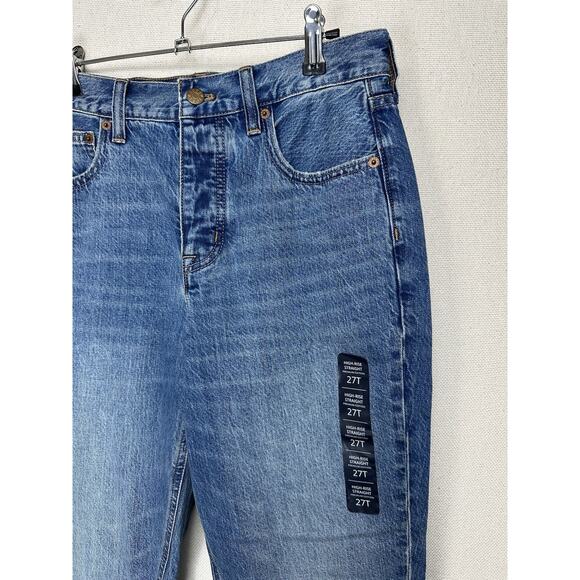 J.Crew Jeans Womens 27T High Rise Straight Blue Premium Edition Pockets NWT - Picture 3 of 16